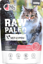 Märgtoit kassipoegadele Vetexpert Raw Paleo Adult Sterilised Pork, 100 g