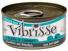 Kasside märgtoit Vibrisse tuunikala ja kalmaariga, 12 x 70 g