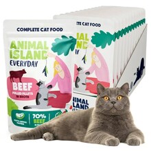 Märgtoit kassidele Animal Island Everyday veisefileed puljongis, 12 x 85 g