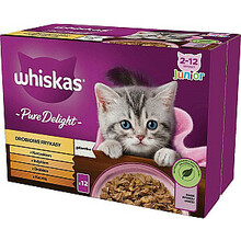 Märgtoit kassipoegadele Whiskas Pure Delight Junior, 12 tk