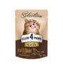 Konserv täiskasvanud kassidele Club 4 Paws Premium Selection heeringa ja kiluga želees, 80 g
