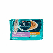Konservtoit kassipoegadele One Sensitive kanaliha ja tuunikalaga, 4 x 85 g