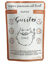 Märgtoit kassidele GUSSTO Cat Fresh Beef värske veiselihaga, 85 g