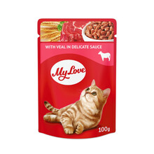 Märgtoit kassipoegadele My Love vasikalihaga kastmes, 100 g