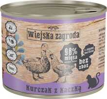 Märgtoit kassipoegadele Wiejska Zagroda kanaga ja pardiga, 200 g