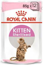 Märgtoit kassipoegadele Royal Canin Sterilised, kastmes, 12x85g