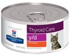 Märgtoit kassidele Hill's Prescription Diet Thyroid Care Feline y/d kanaga, 156 g