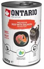 Kassikonserv Ontario Cat Adult veiseliha ja lõhega, 400 g