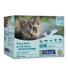 Märgtoit kassidele Bozita liha ja kalaga, 12 x 85 g