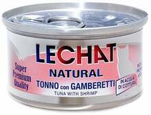 Kassikonserv LeChat Natural tuunikala ja krevettidega, 80 g