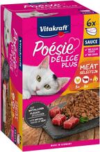 Märgtoit kassidele Vitakraft Poesie Delice Plus kanaliha ja veiselihaga, 6 x 85 g