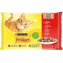 Kassikonserv Purina Friskies lihaga, 4 x 85 g