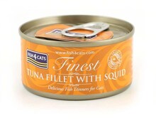 Konserv kassidele Fish4Cats tuunikalafilee kalmaariga, 70 g