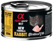 Märgtoit kassidele Alpha Spirit WET küülikulihaga, 200 g, 6 tk