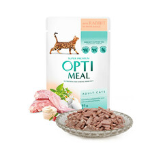 Konserv kassidele Optimeal küülikuga valges kastmes, 85 g