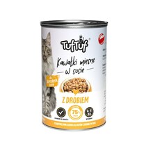 Märgtoit kassidele TUFTUF lihaga tükid kastmes linnulihaga, 415 g