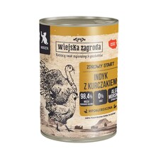 Märgtoit kassipoegadele Wiejska Zagroda kalkuni ja kanaga, 400 g