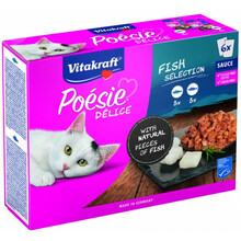 Vitakraft Poesie Delice täiskasvanud kasside konserv kalaga, 6 x 85 g