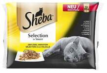 Kassi märgtoit Sheba Selection in Sauce Meat, 4 x 85 g