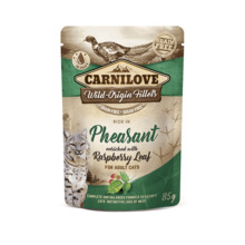 Konserv kassidele Carnilove Pheasant faasani- ja vaarikalehtedega, 85 g