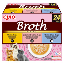 Lisatoit kassidele Inaba Ciao Broth, kana ja kala, 24 x 40 g