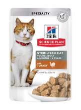 Märgtoit kassipoegadele Hill's Science Plan Sterilised Cat Young Adult kalkuniga, 12 x 85 g