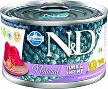 Märgtoit kassidele Farmina N&D Natural Tuna & Shrimp, 140 g