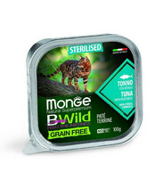Märgtoit steriliseeritud kassidele Monge BWild Sterilised tuunikala ja köögiviljadega, 100 g