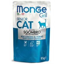Märgtoit eakatele kassidele Monge Grill makrelliga, 85 g, 12 tk