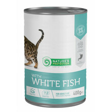 Konserv kassidele Nature's Protection valge kalaga, 375 g