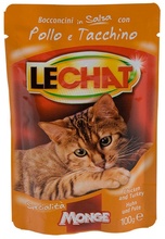 Märgtoit kassipoegadele LeChat Chunkies kanaliha ja kalkuniga, 100 g