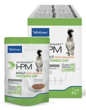 Märgtoit kassipoegadele Virbac HPM Adult Neutered Salmon Chunks in Gravy, 12 x 85 g