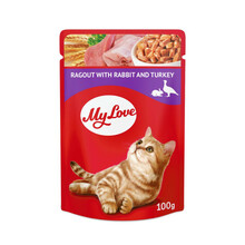 Konserv kassipoegadele My Love hautis küüliku ja kalkuniga, 100 g
