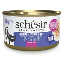 Märgtoit kassile Agras Pet Foods SCHESIR kanaliha ja veiselihaga puljongis, 70 g