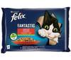 Kassikonserv Purina Felix Fantastic kanaga ja veiselihaga, 4 x 85 g