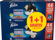 Märgtoit kassipoegadele Purina Felix Fantastic Selection of Flavors in Jelly, 44 x 85 g + 44 x 85 g tasuta