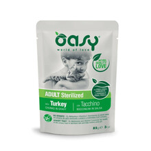 Oasy Adult Sterilized Turkey guljašš kalkuniga steriliseeritud täiskasvanud kassidele, 85 g