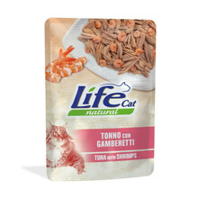 Life Cat einekotike kassile tuunikala ja krevettidega, 70 g
