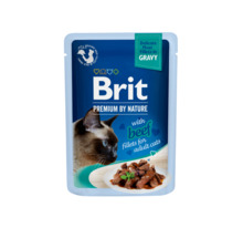 Konserv kassidele Brit Premium Cat Delicate Beef in Gravy, 85 g, 24 tk