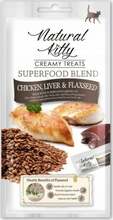Natural Kitty Superfood Blend kanamaksa ja kanaga, kasside maiustus, 4 x 12 g
