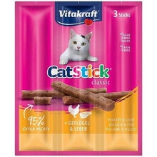 VITAKRAFT CatStick Mini linnuliha ja maksaga, kassimaius, 3 tk