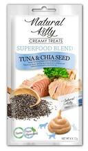 Natural Kitty Superfood Blend tuunikala ja chia seemnetega, maiustus kassidele, 4 x 12 g