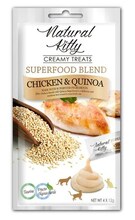 Natural Kitty Superfood Blend kanaliha ja kinoa, kasside maius, 4 x 12 g