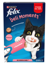 Felix Deli Moments lõhe maiused kassidele, 4x10 g