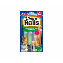 Maius kassidele Inaba Churu Rolls Chicken Tuna, 4x10 g