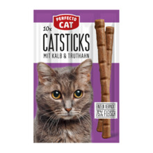 Maiustus kassidele Perfecto Catsticks vasika- ja kalkunilihaga, 50 g