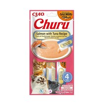 Inaba Churu Salmon with Tuna maiustus kassidele, 4x14 g