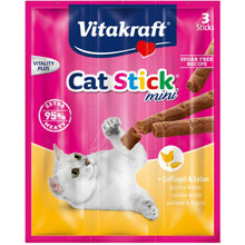 Vitakraft Cat Stick mini kasside maiused linnuliha ja maksaga, 3 tk