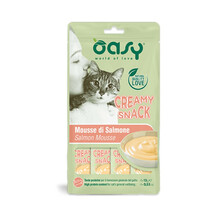Oasy Creamy Snack maius kassidele lõhega, 4x15 g