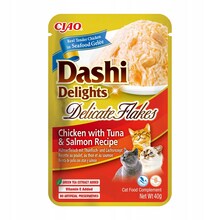 Inaba Dashi Delights õrnad kanatükid tuunikala ja lõhega, 40g
